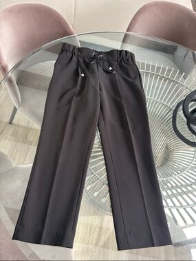 ATM Anthony Thomas Melillo Black ankle length utility pull on drawstring pants.